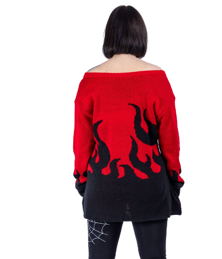 Flamethrower jumper red/black heartless - Babashope - 4