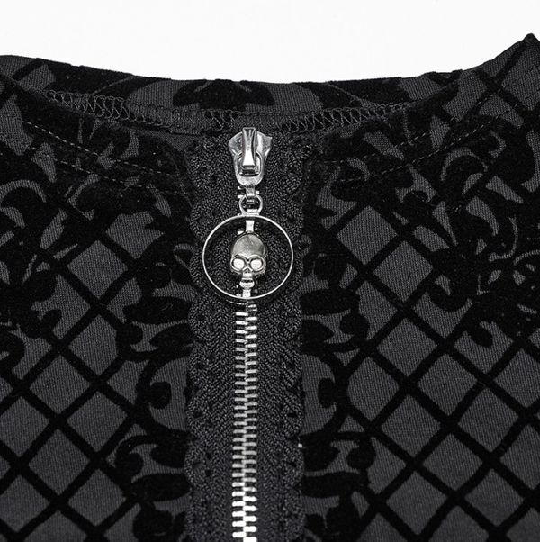 Punk mesh longsleeved top met rits - Babashope - 6