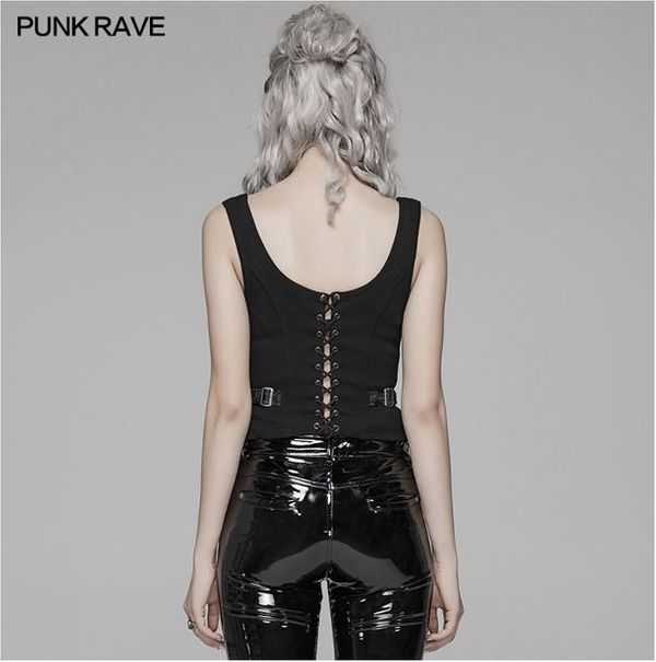 Gothic waistcoat top (black/silver) - Babashope - 4