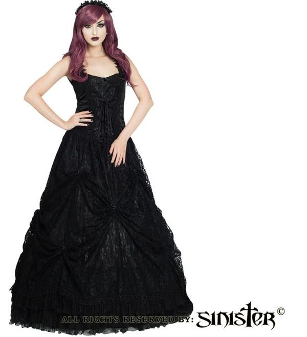 Sinister 962 Darcia Gothic fluweel & kanten jurk sinister - Babashope - 5