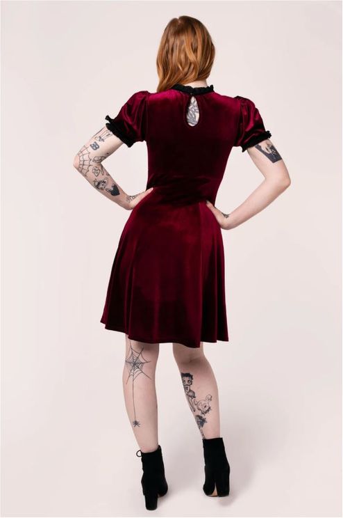 Hell bunny Mourning dress burgundy  - Babashope - 4