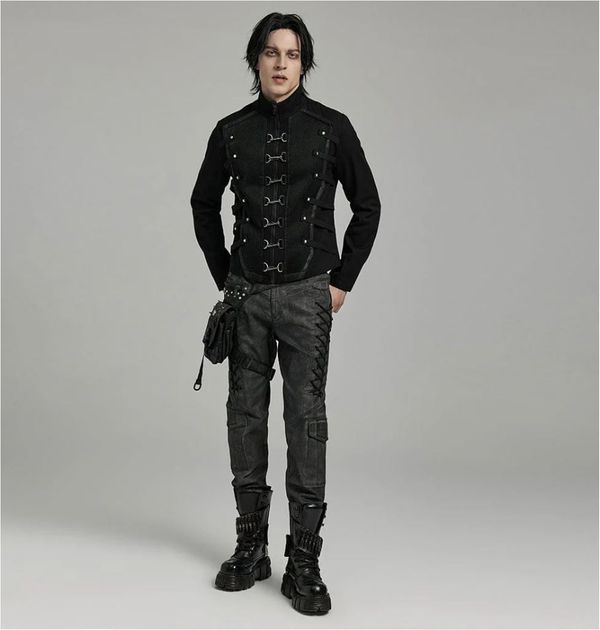 Punkrave military straps mesh jacket - Babashope - 8