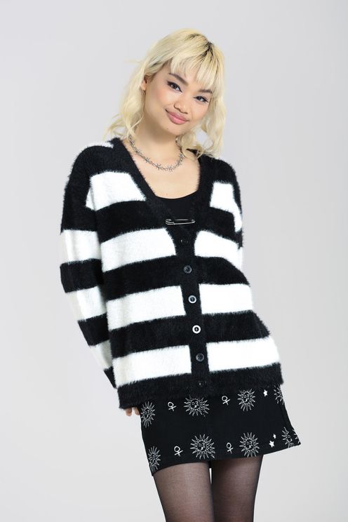 Hell bunny Nevermind cardigan Blk/white - Babashope - 4