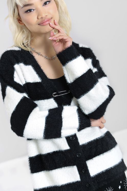Hell bunny Nevermind cardigan Blk/white - Babashope - 4