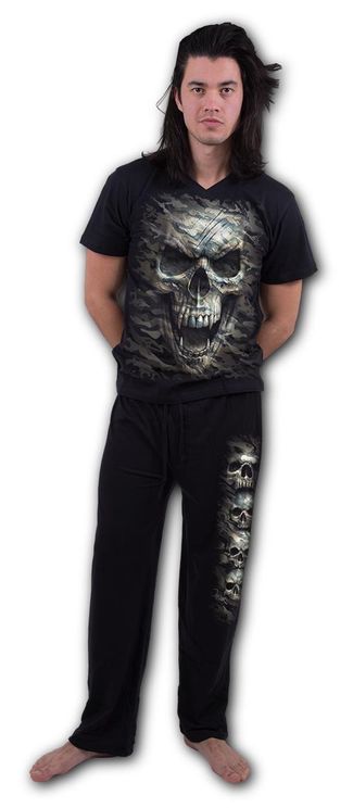 CAMO-SKULL - 4-delige goth & metal stijl pyjama - Babashope - 4