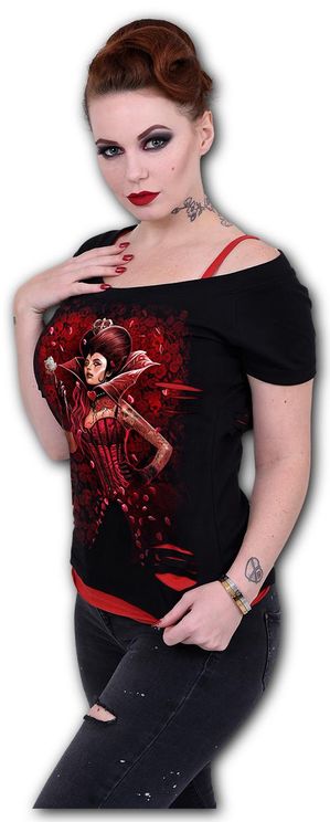 Queen of hearts 2 in 1 ripped top blk - Babashope - 3