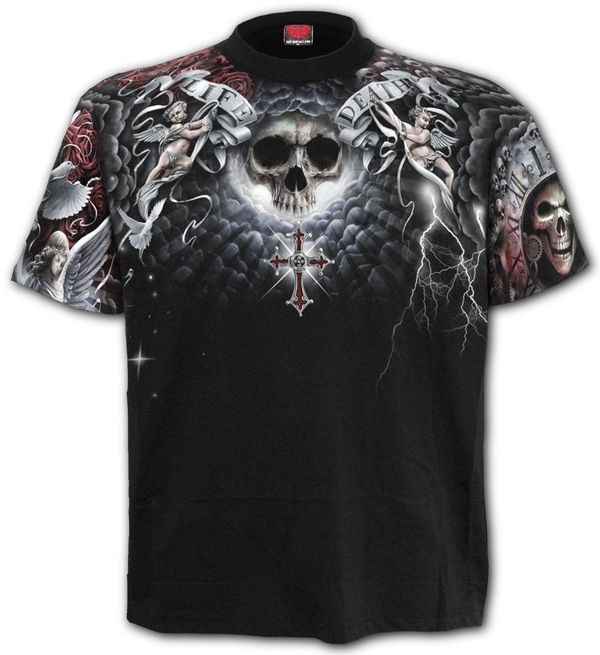 Life and Death cross All-over geprint T-shirt - Babashope - 3