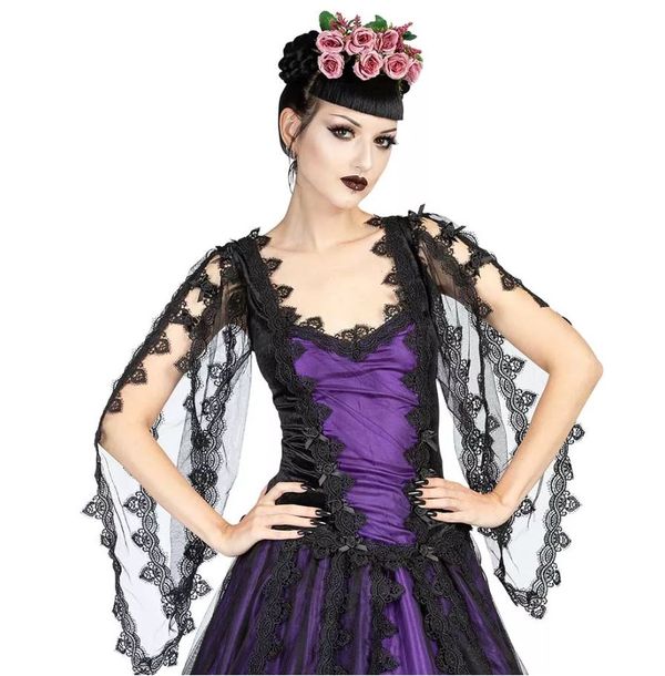 Sinister Iris gothic top paars/zwart - Babashope - 3