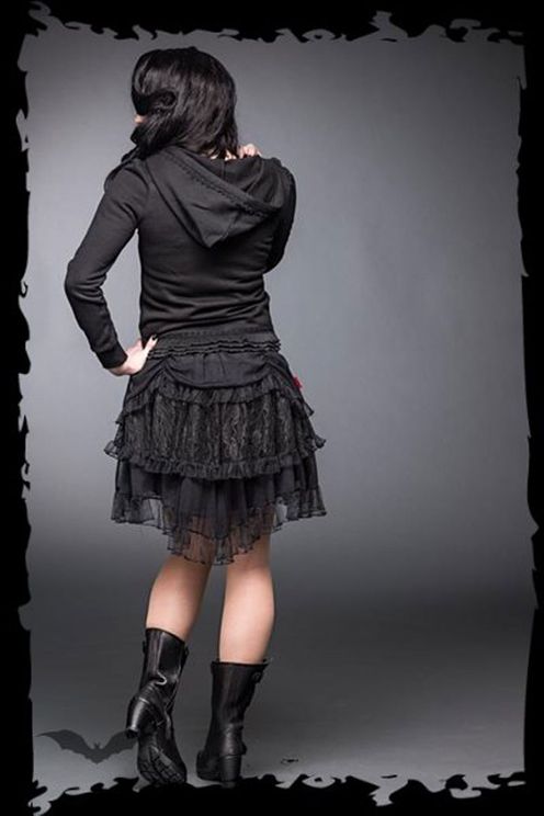 Girls hoodie with lace- Queen of darkness - Babashope - 5