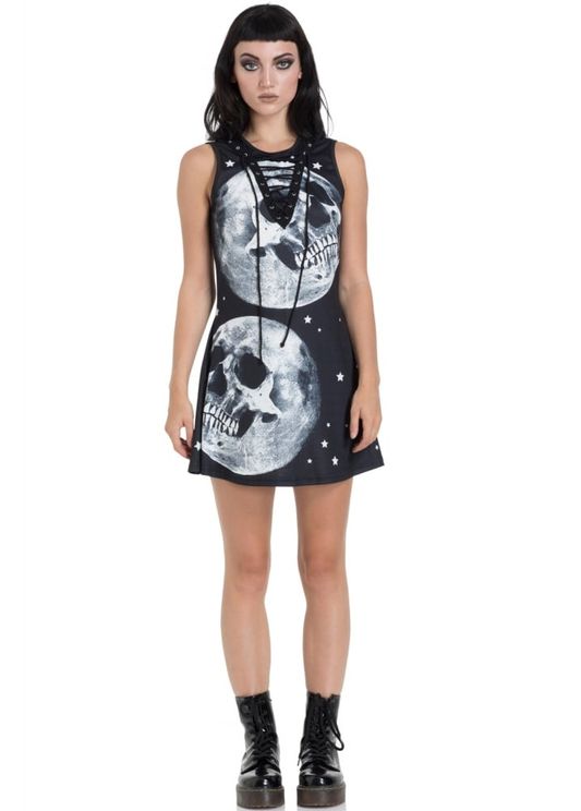 Skull In the Moon Skater Dress - Babashope - 4