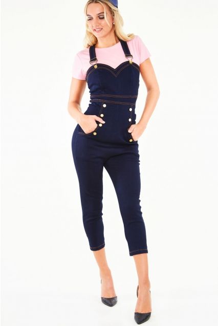 Monica Denim Overalls Skinny Jumpsuit - Babashope - 6