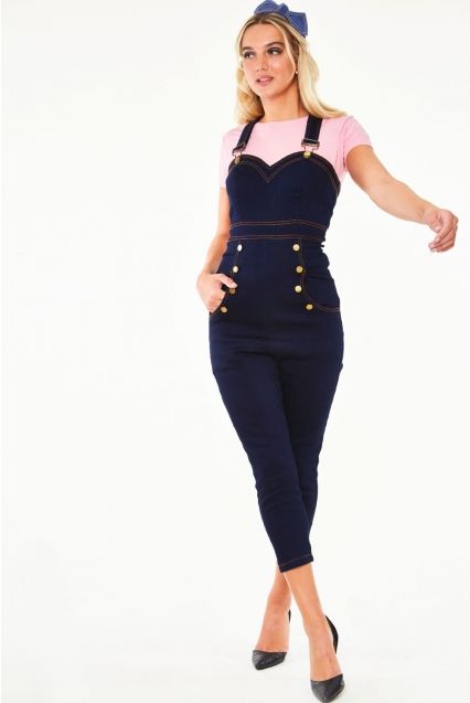 Monica Denim Overalls Skinny Jumpsuit - Babashope - 6