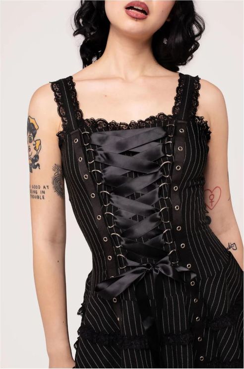 Hell bunny Harley Pinstripe dress - Babashope - 5