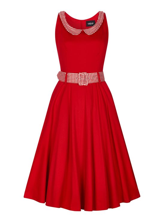 Kitty gingham trim swing dress - Babashope - 5