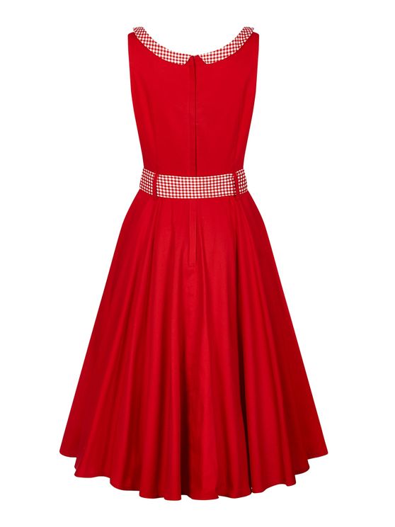 Kitty gingham trim swing dress - Babashope - 5
