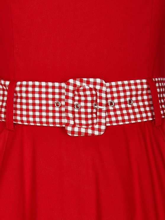Kitty gingham trim swing dress - Babashope - 5