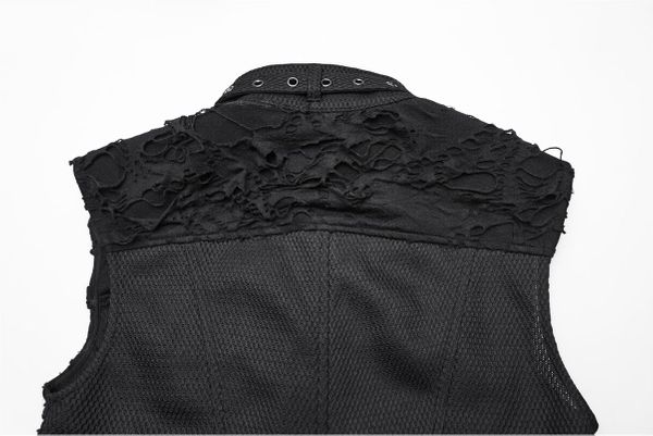 Black cool punk short vest - Babashope - 10