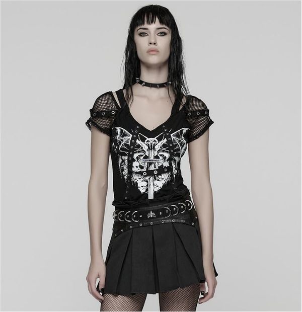 Punk printed skull top - Babashope - 7