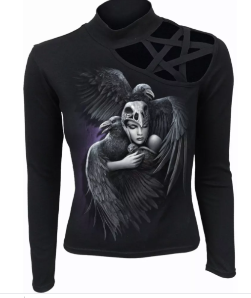 Guardian angels pentagram longsleeve top - Babashope - 3