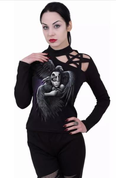 Guardian angels pentagram longsleeve top - Babashope - 3