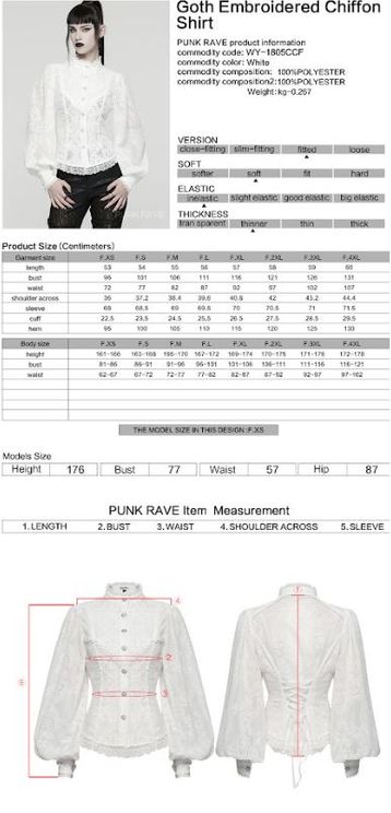 Wit geborduurde chiffon blouse - Babashope - 7