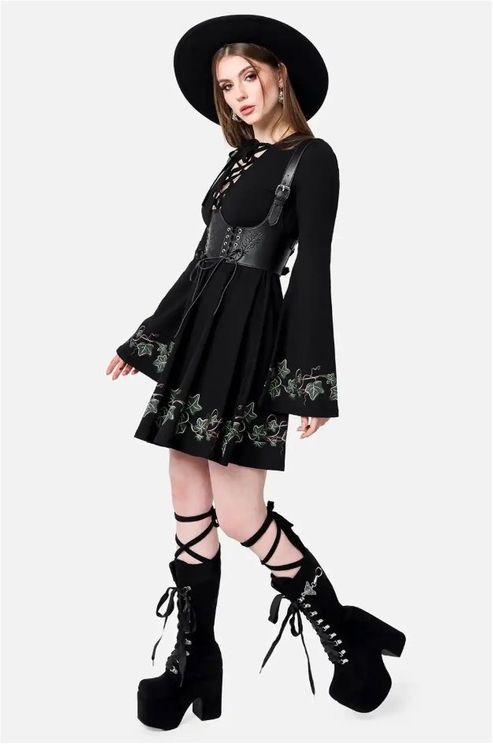 Restyle Tangled vines mini jurk - Babashope - 14