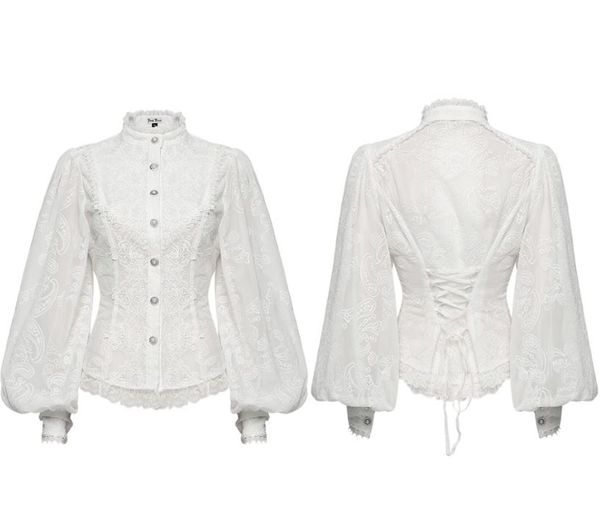 Wit geborduurde chiffon blouse - Babashope - 7