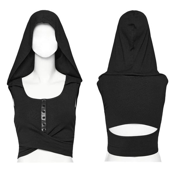 Punkrave crossed tanktop hooded - Babashope - 7