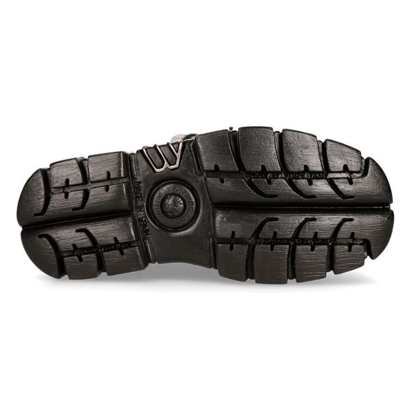Newrock M-106-S55 Zwart-wit nappa lederen tower boots - Babashope - 9