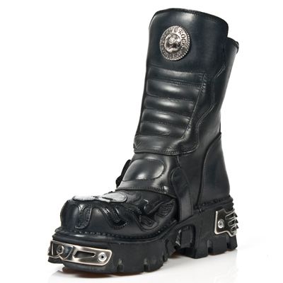 Newrock M.1727-C2 black on black flame boots - Babashope - 8