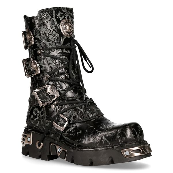 Newrock M.391-S4 vintage flower Gothic boots black - Babashope - 9