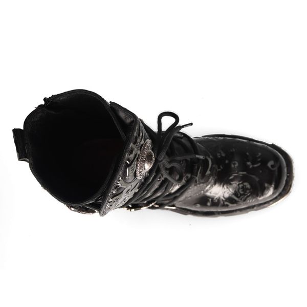 Newrock M.391-S4 vintage flower Gothic boots black - Babashope - 9