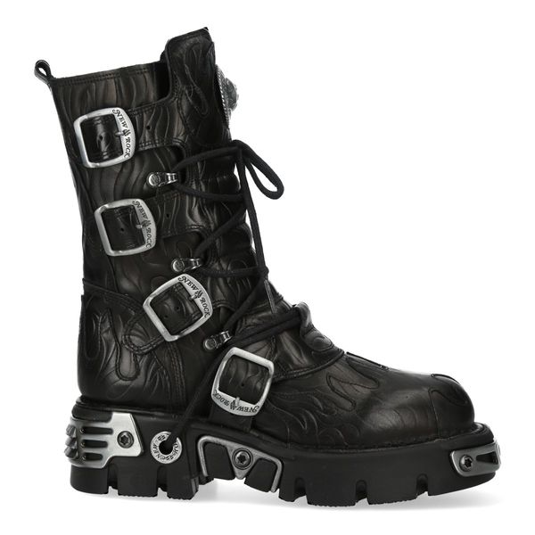 Newrock M-591-C61 Black on black flame boots - Babashope - 7