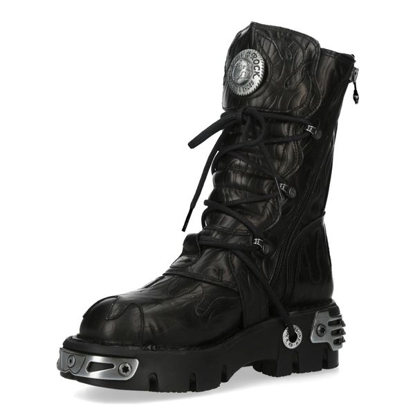 Newrock M-591-C61 Black on black flame boots - Babashope - 7