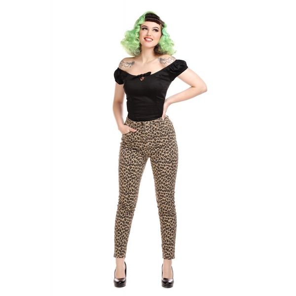 Mainline Maddy Leopard denim trousers - Babashope - 2