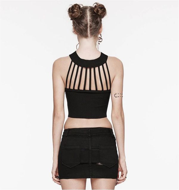 Punkrave halterneck top gebreid - Babashope - 9