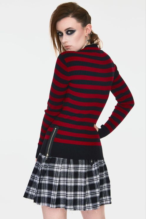 Jawbreaker Menace red & Black gestreepte sweater/trui - Babashope - 5