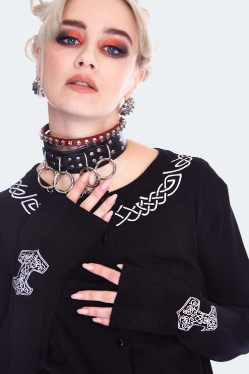 Mjolnir geborduurd zwart vest - Babashope - 4