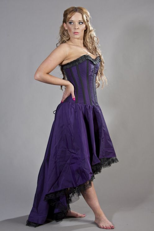 Burleska - Monroe Corset Dress - Purple Taffeta - Babashope - 3