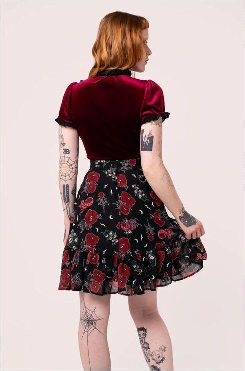 Hell bunny Mourning top burgundy - Babashope - 2