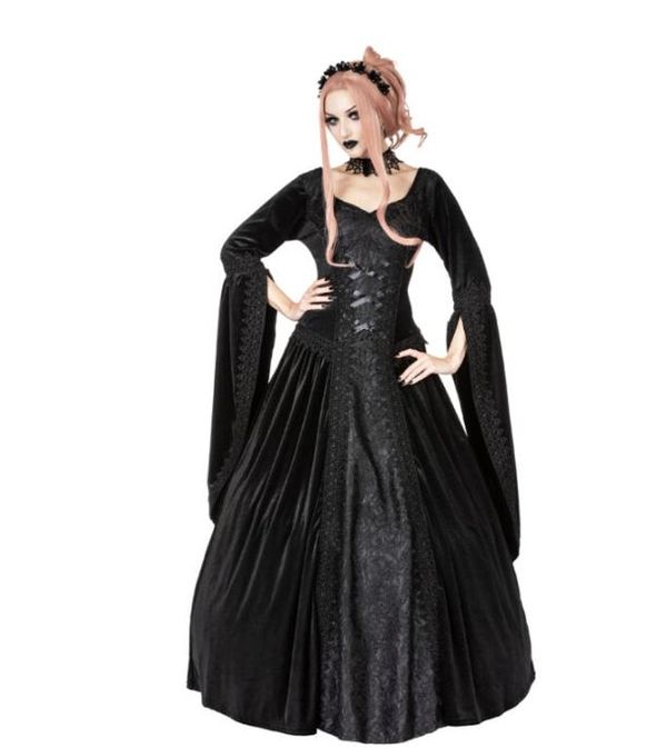 Sinister 1224 Autumn Victorian jurk zwart - Babashope - 2