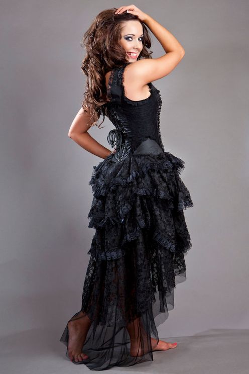 Ophelie dress - black Taffeta - Burlesk - Babashope - 3