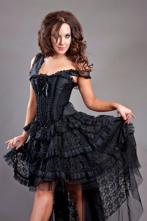 Ophelie dress - black Taffeta - Burlesk - Babashope - 3