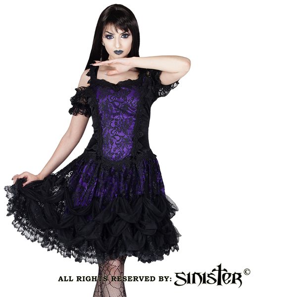 Cecile lolita gothic mini jurk paars sinister - Babashope - 3