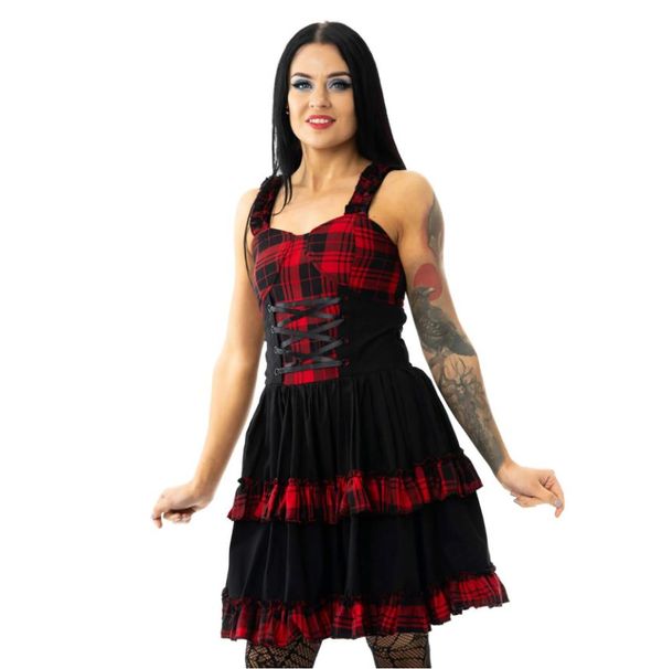 Parisa dress Check blk/red heartless - Babashope - 3