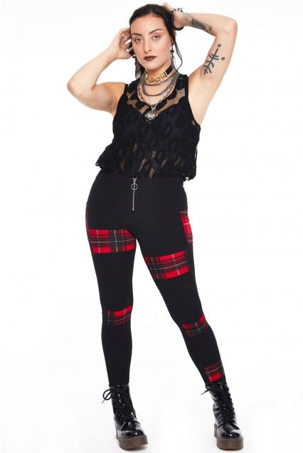 Patchy tartan legiing - Babashope - 4
