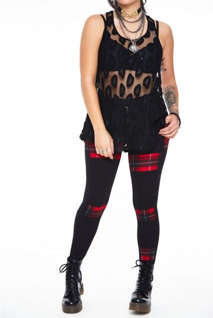 Patchy tartan legiing - Babashope - 4