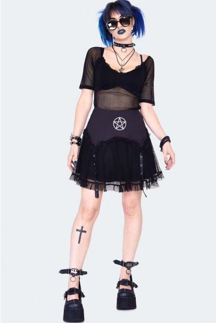 Jawbreaker Pentagram mini skirt - Babashope - 5