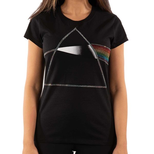 Pink floyd dames embellished t-shirt Dark side of the moon - Babashope - 3