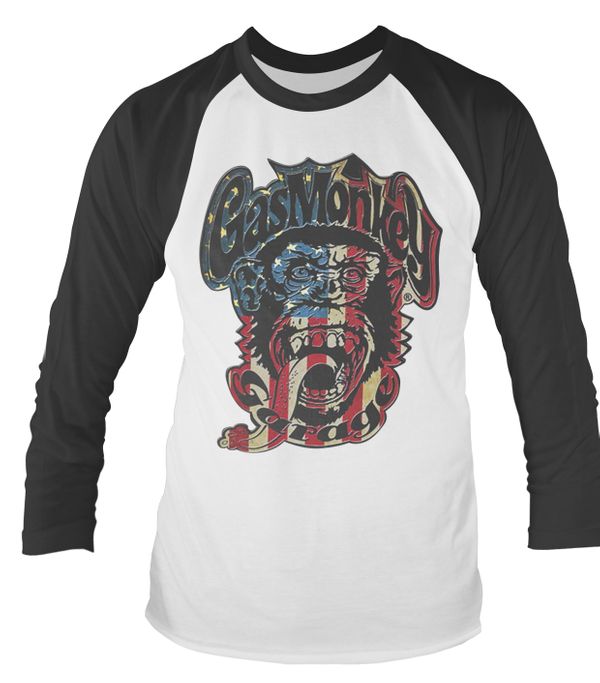 Gasmonkey garage usa logo longsleeved baseball shirt - Babashope - 3